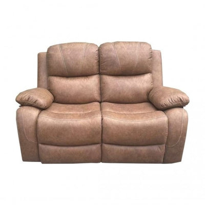 Brown Leather Powered Recliner 2 Seater Sofa