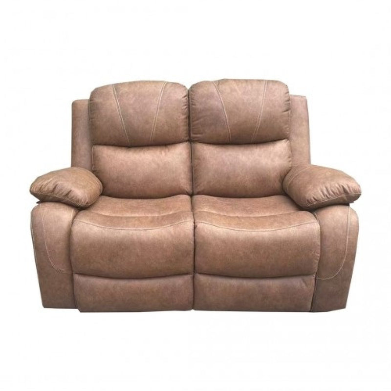 Brown Leather Powered Recliner 2 Seater Sofa