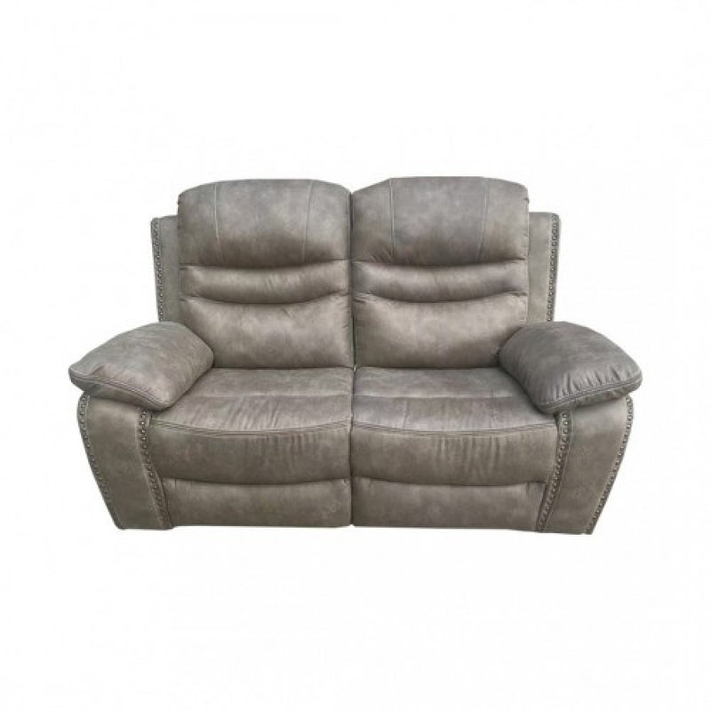 Olive Grey Leather 2-Seater Powered Recliner