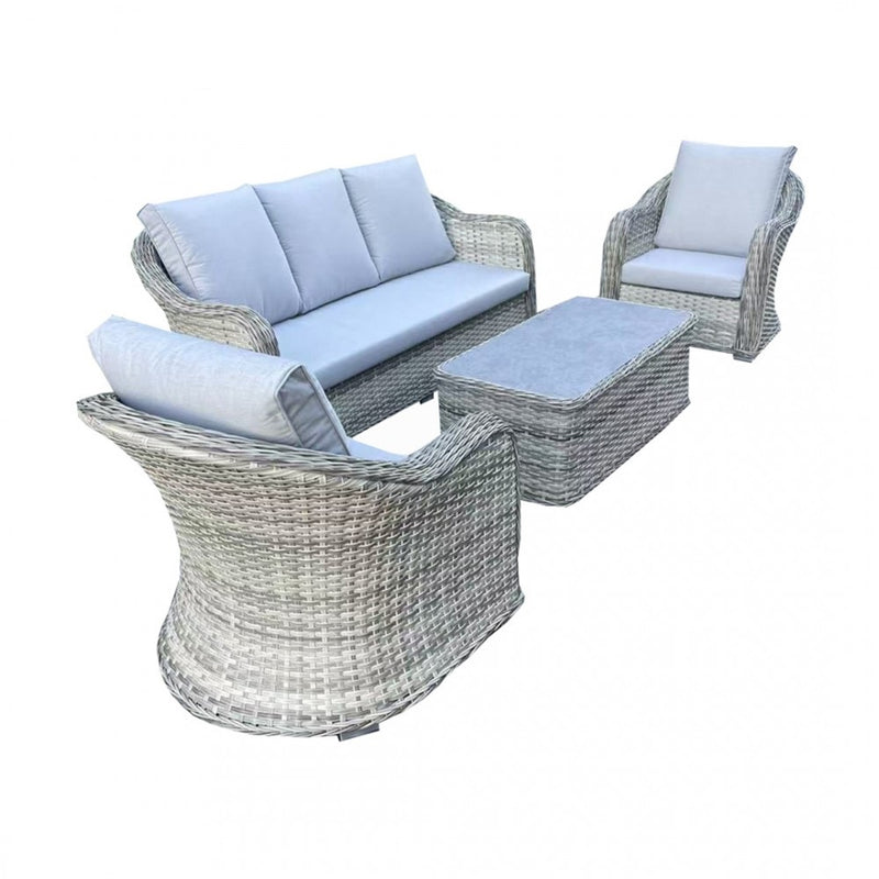 Victoria Grey Rattan Garden Sofa Set