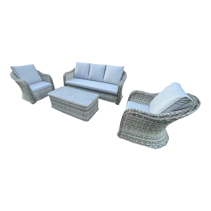 Victoria Grey Rattan Garden Sofa Set