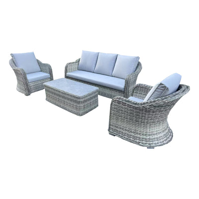 Victoria Grey Rattan Garden Sofa Set