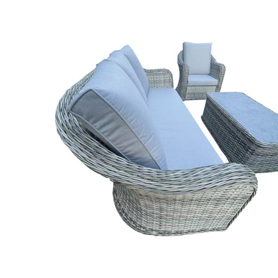 Victoria Grey Rattan Garden Sofa Set