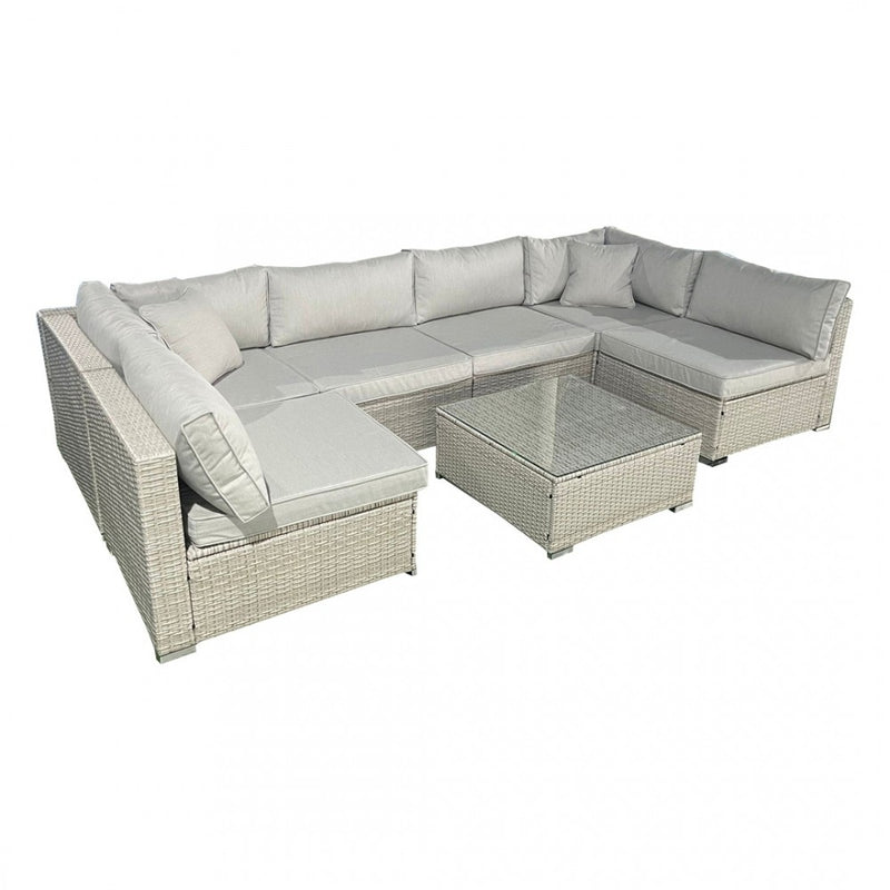 Nicol Steel & Rattan 6-Piece Outdoor Sofa Set - Grey