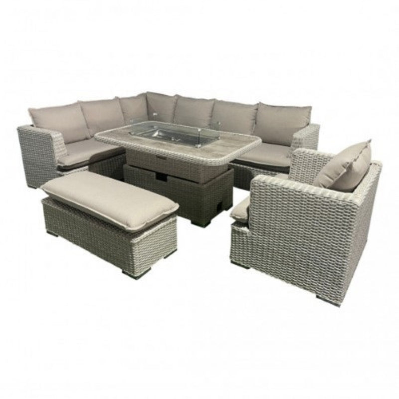 Nicol Steel & Rattan 6-Piece Outdoor Sofa Set - Beige