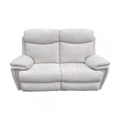 Light Grey Fabric 2-Seater Powered Recliner with High Back