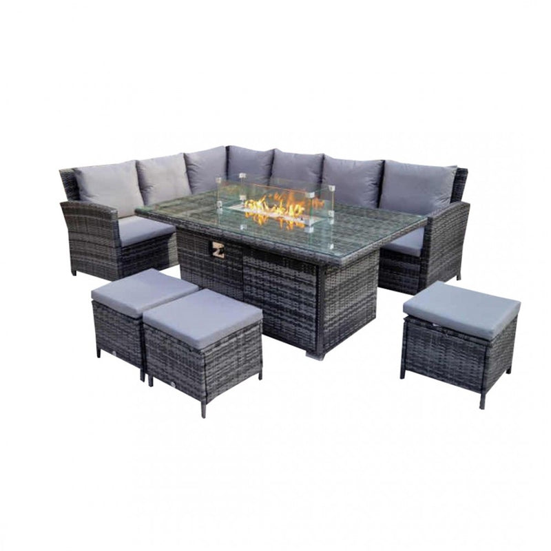 Monica Rattan 6-Piece Fire Pit Sofa Set