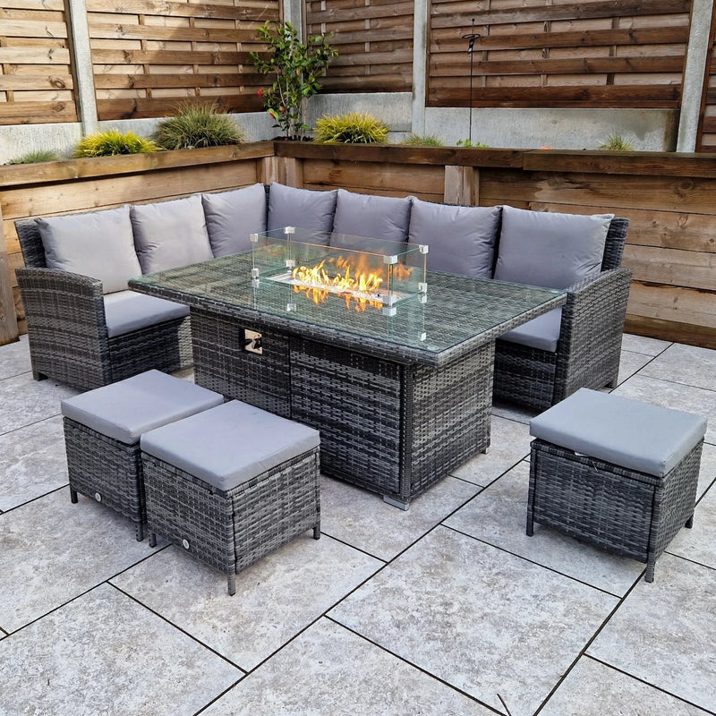 Monica Rattan 6-Piece Fire Pit Sofa Set