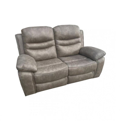 Olive Grey Leather 2-Seater Powered Recliner