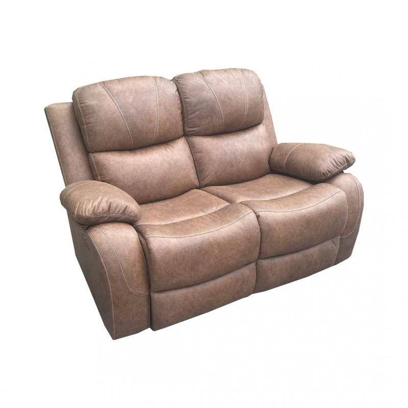 Brown Leather Powered Recliner 2 Seater Sofa