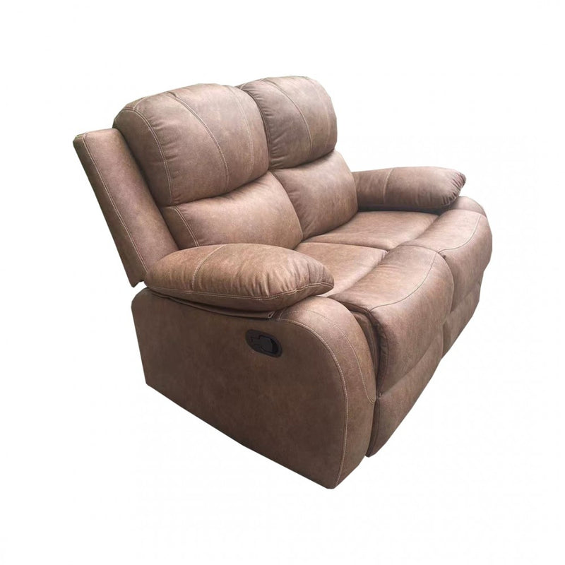 Brown Leather Powered Recliner 2 Seater Sofa