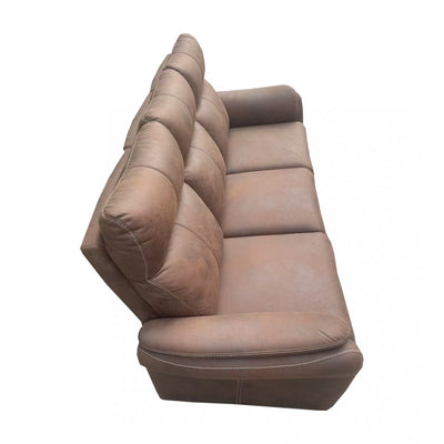 Brown Leather 3-Seater Zero Gravity Power Recliner