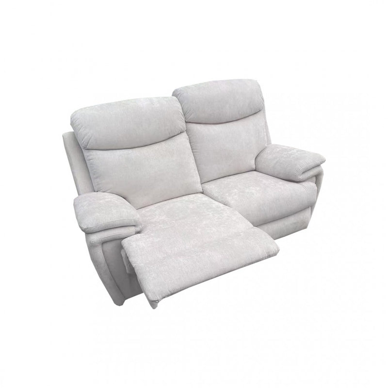 Light Grey Fabric 2-Seater Powered Recliner with High Back