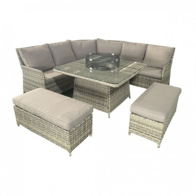 Monica Rattan 6-Piece Fire Pit Sofa Set