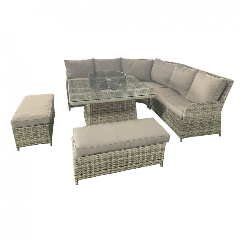 Monica Rattan 6-Piece Fire Pit Sofa Set