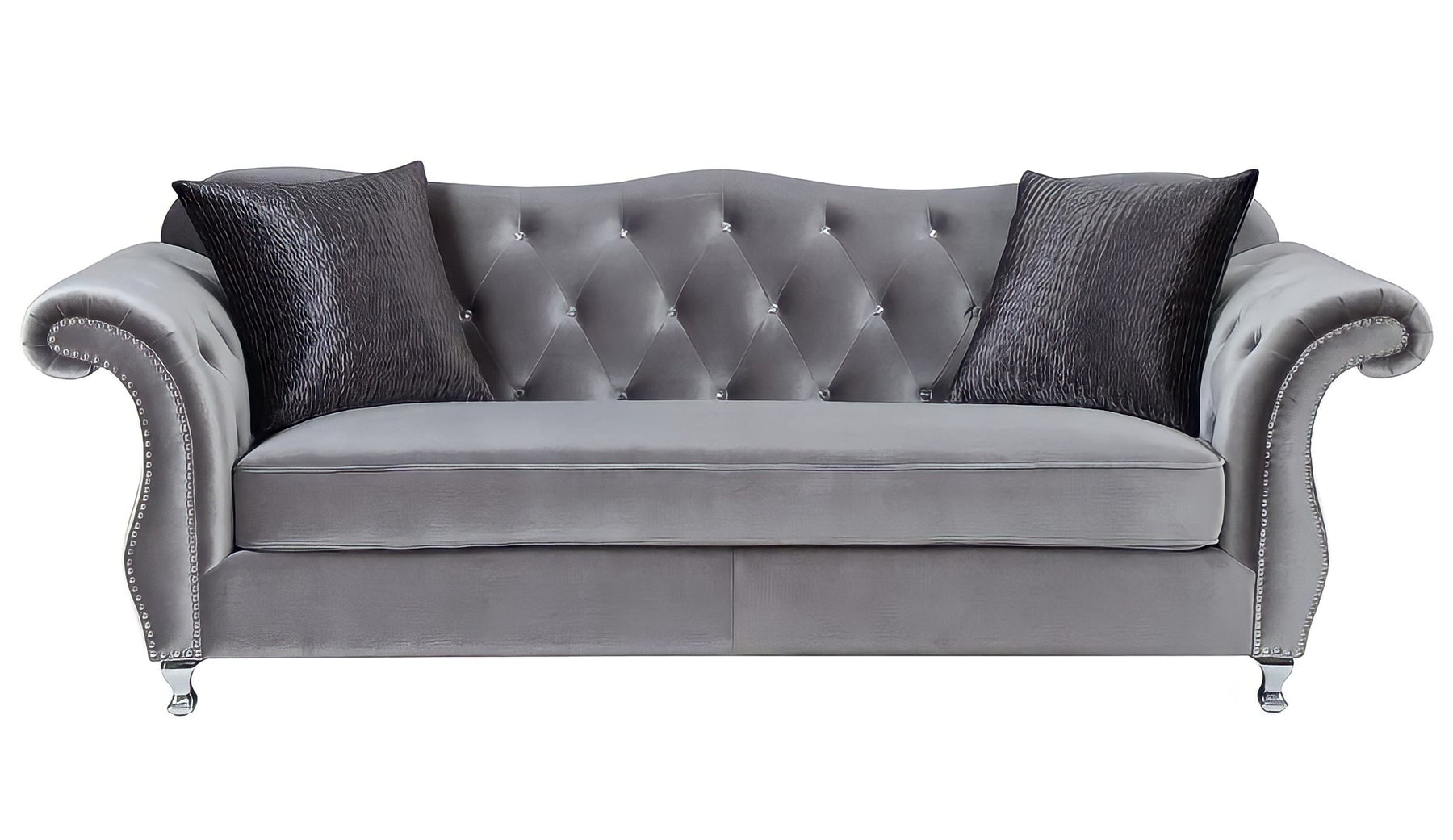 The New Chesterfield Sofas Sets in Luxury Grey Velvet – LISF LTD.